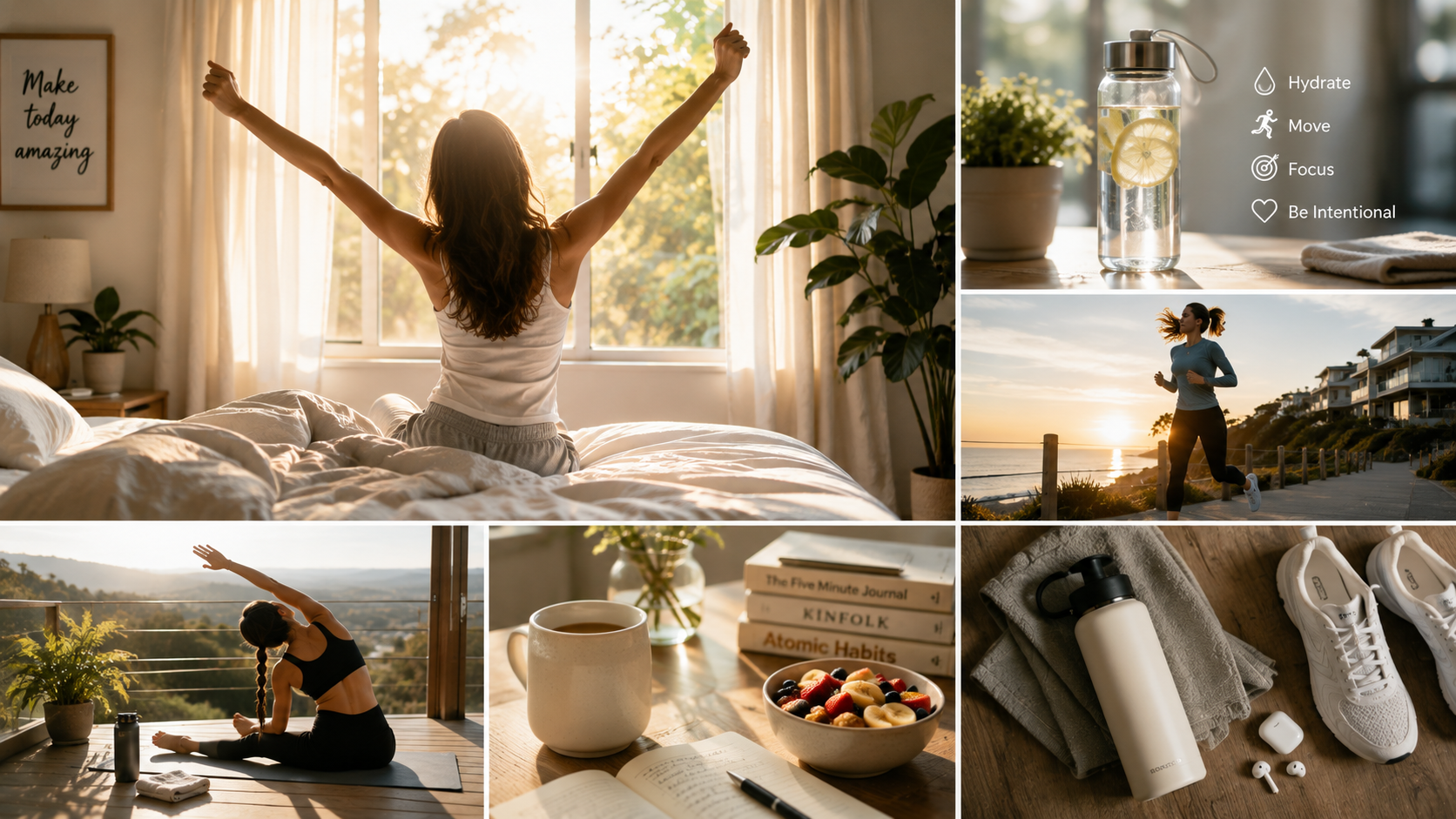MODOFO lifestyle morning routine with reusable drinkware, fresh hydration, and mindful daily habits creating a better start to the day