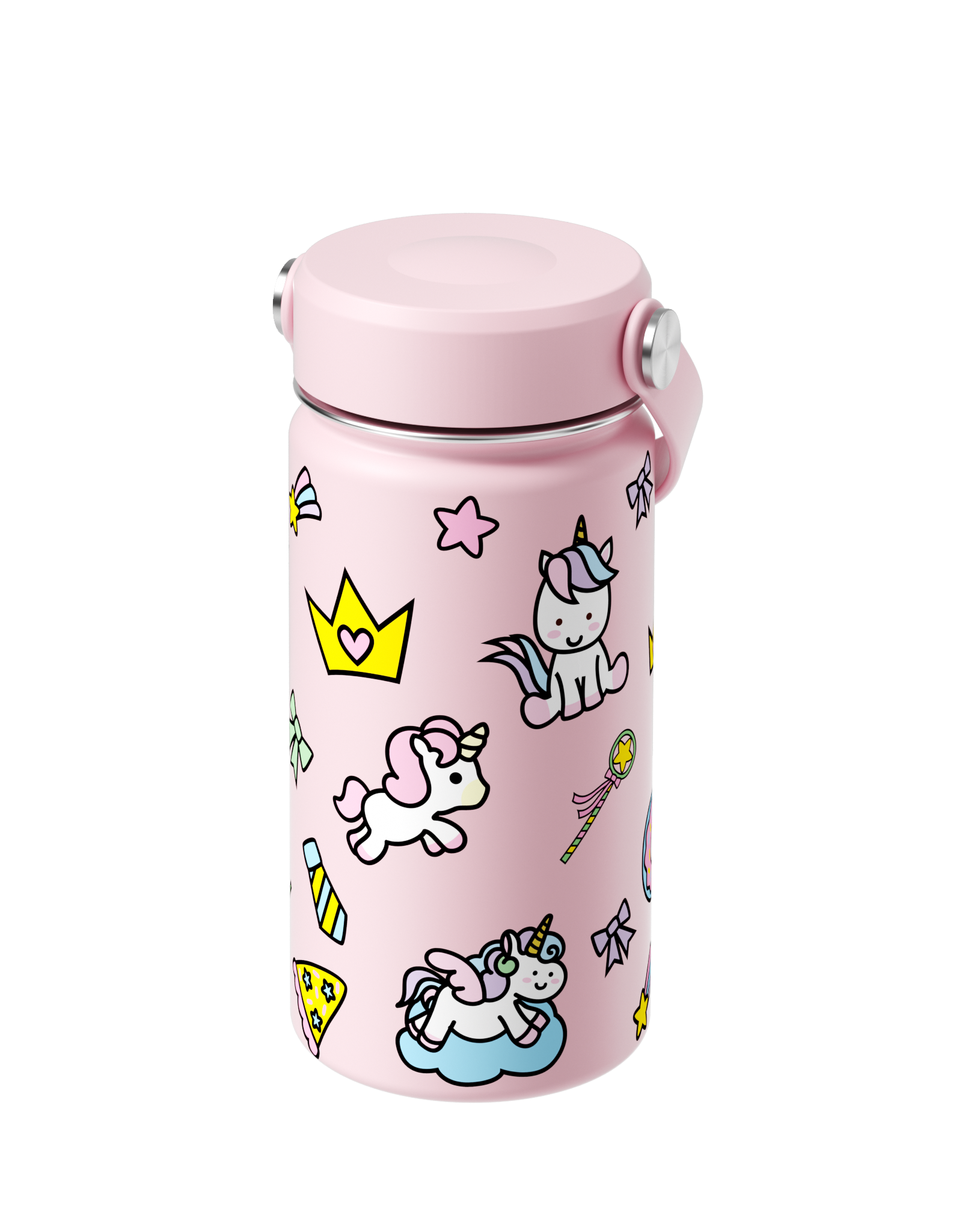 MODOFO 12oz Children's Thermos Bottle Stainless Steel Cute Cartoon Portable Travel Cup