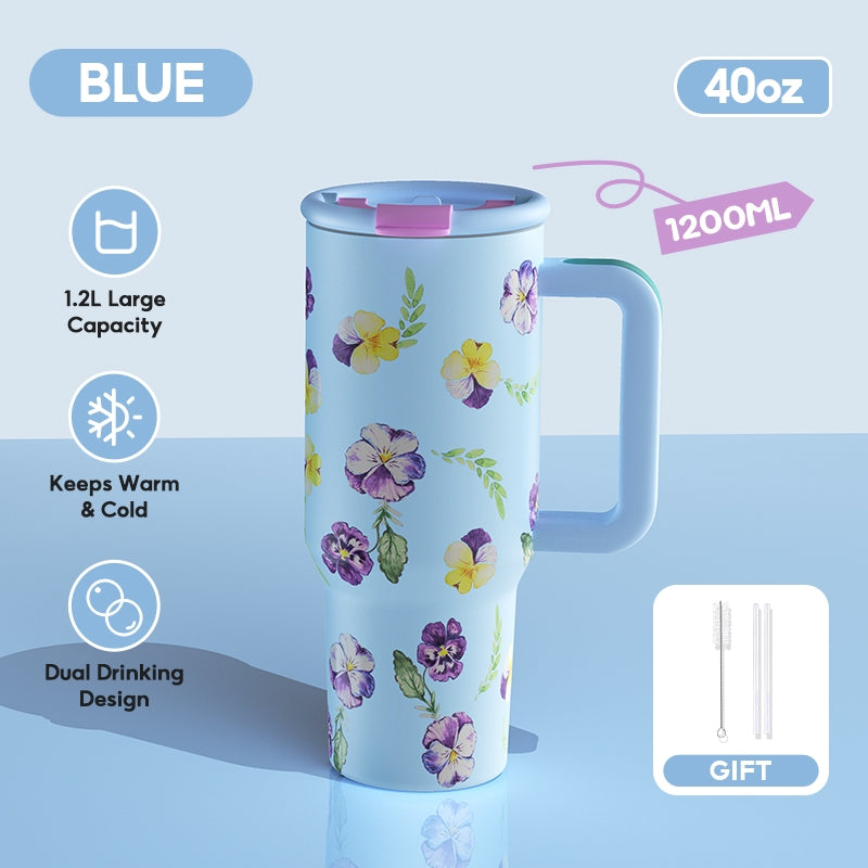 MODOFO 40oz Large Capacity Insulated Mug with Straw