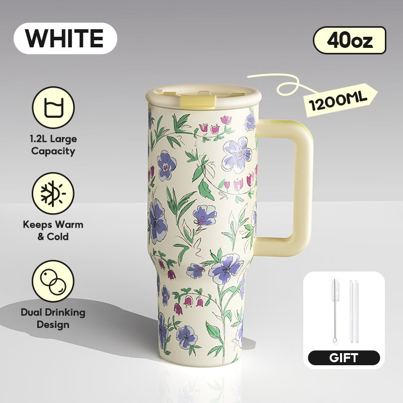 MODOFO 40oz Large Capacity Insulated Mug with Straw