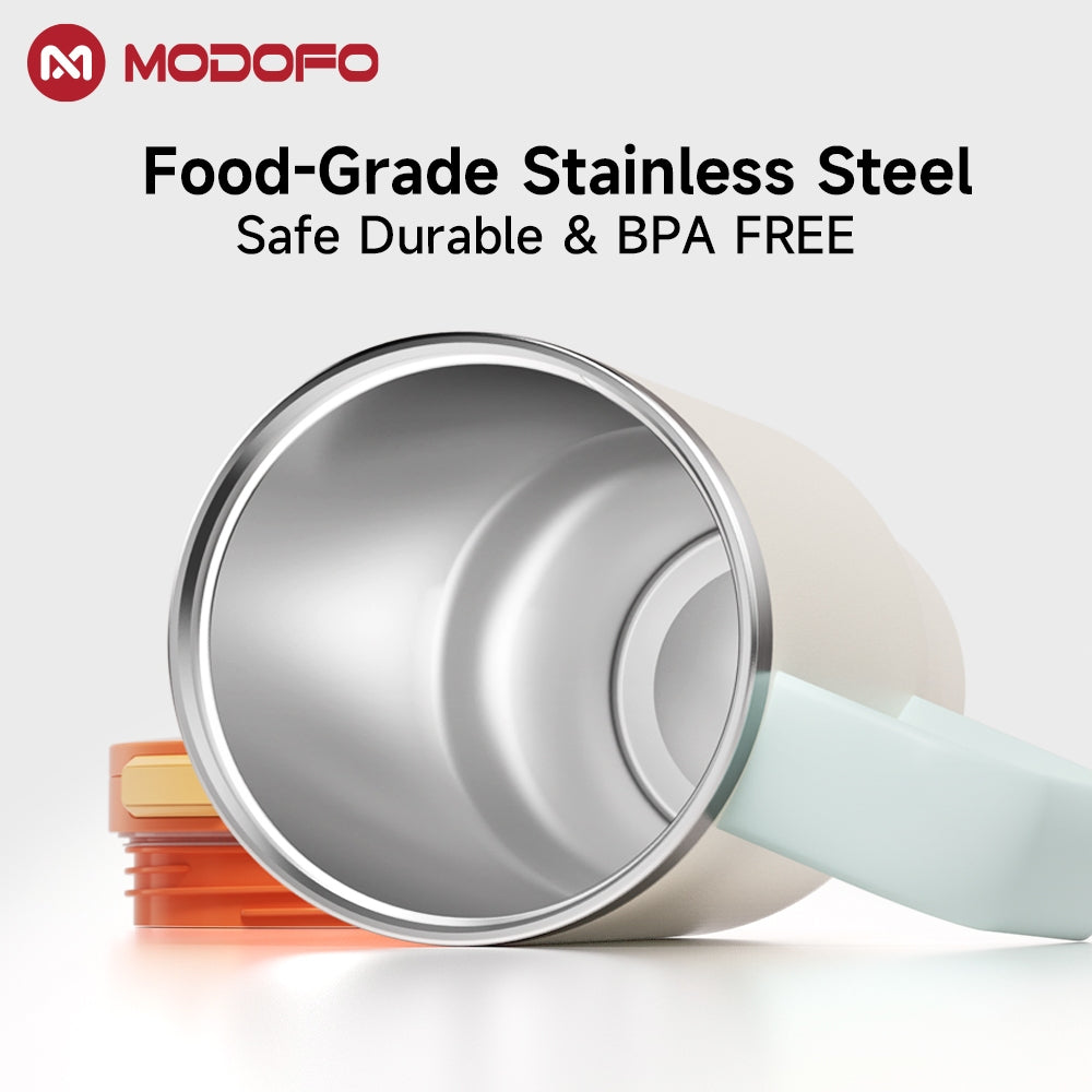 MODOFO 32oz pop-up bottle with straw, beautiful and cold-resistant stainless steel thermos