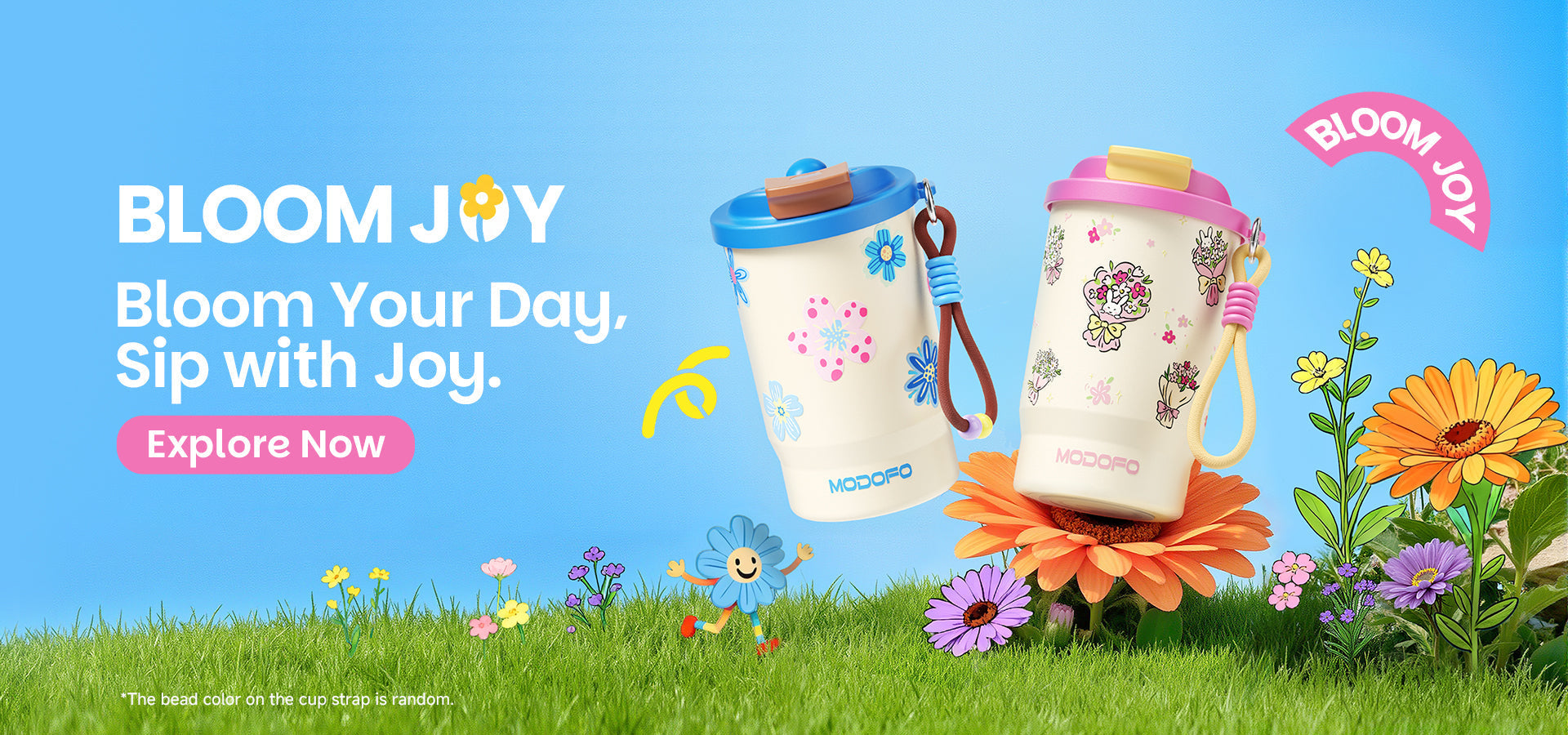 Modofo Bloom Joy Series – 500ml Insulated Coffee Cup
