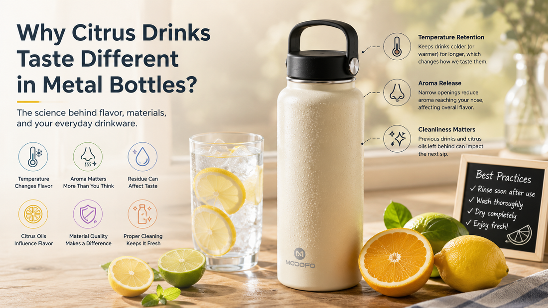 Explore the science behind citrus drinks, stainless steel bottles, aroma, temperature, and everyday bottle care. Learn why flavor changes and how to enjoy citrus beverages at their best.