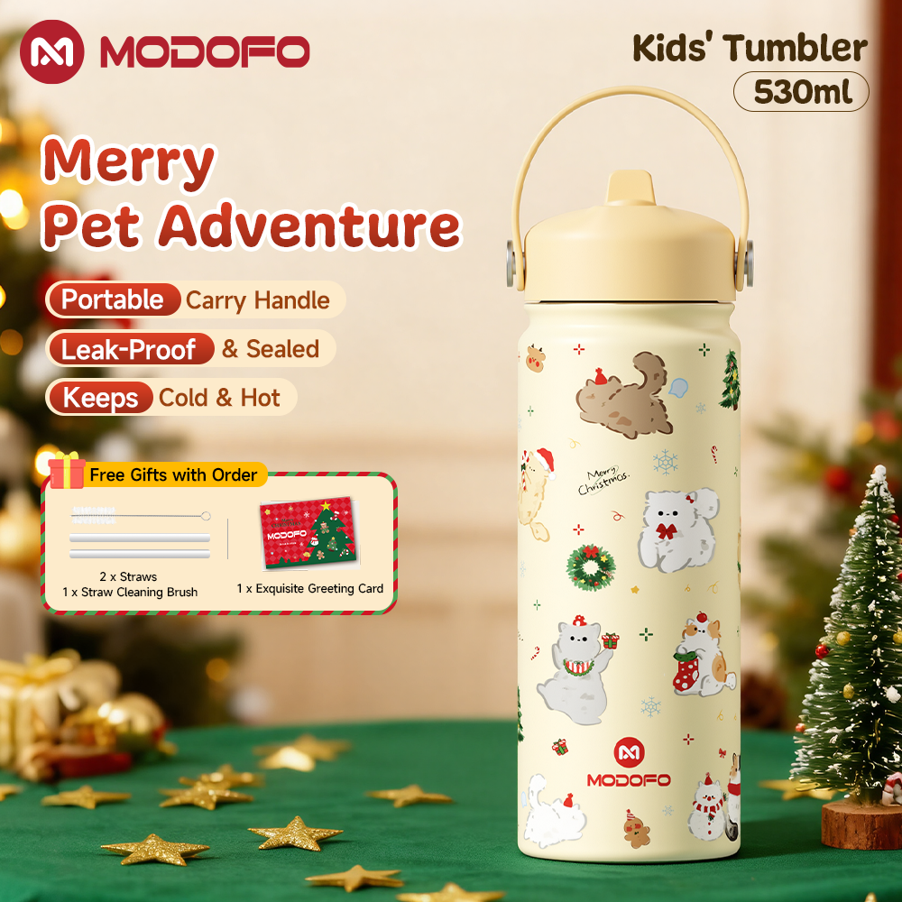 MODOFO Christmas Series Insulated Tumbler with Straw Kids Tumbler-Christmas limited
