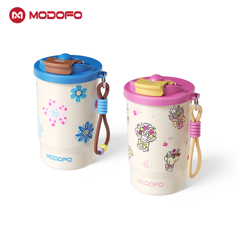 Pink Bunny Bouquet — MODOFO Coffee Cup 500ml Bloom Joy Series Thermos