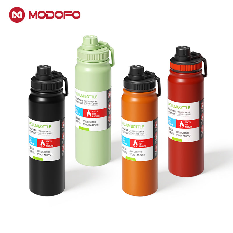 MODOFO 1000ml stainless steel portable sports cup large grade drinking water cup