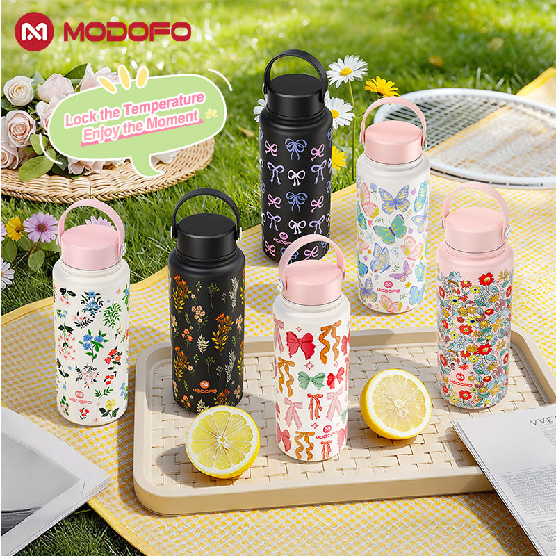 MODOFO 1000ml Insulated Tumbler with Straw – Everyday Thermal Bottle