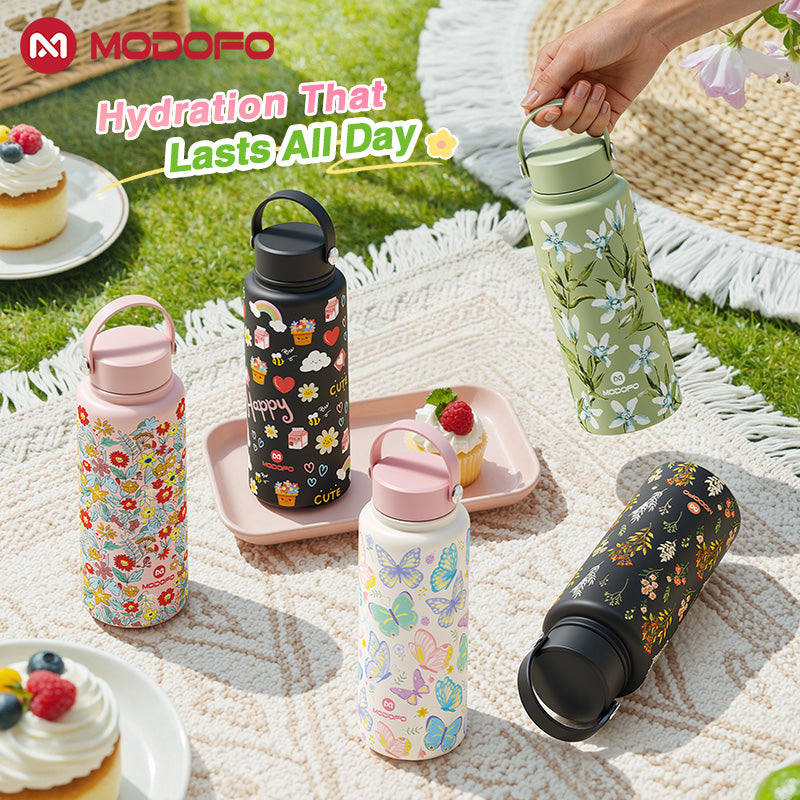 MODOFO 1000ml Insulated Tumbler with Straw – Everyday Thermal Bottle