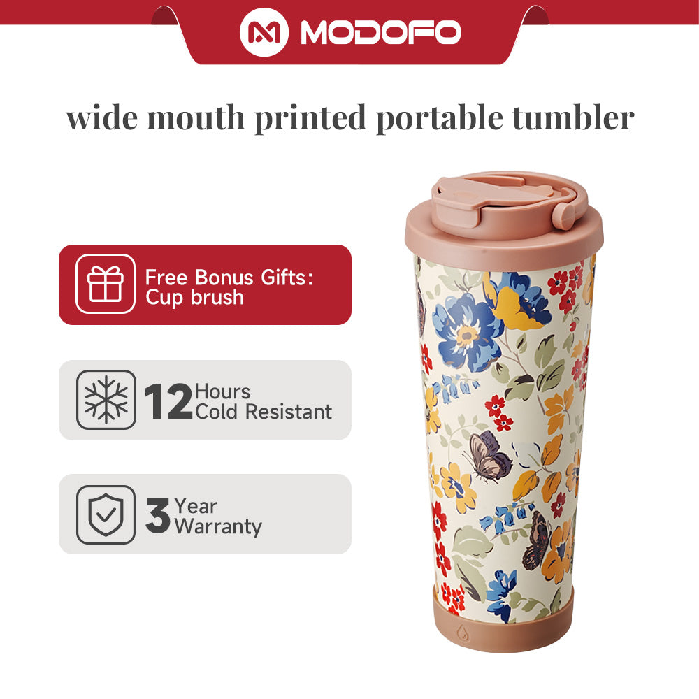 MODOFO Elegant Garden Series – Insulated and Cooled Printed Business Water Bottle 830ml