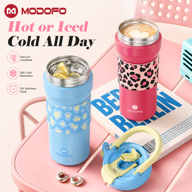 MODOFO Tumbler 24oz/710ml Tumbler Tahan Sejuk Straw 316 Stainless Steel Water Bottle