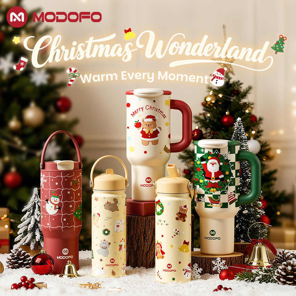 MODOFO Christmas Series Insulated Tumbler with Straw Kids Tumbler-Christmas limited