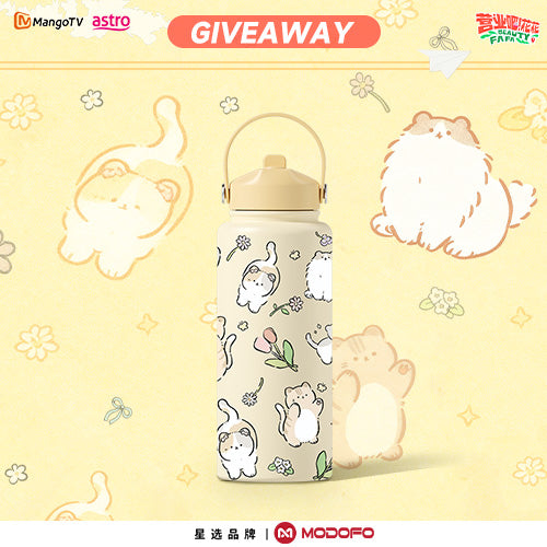 《FAFA BEAUTY Better Pick》&amp; MODOFO Joint Series 530ML/18oz Cangkir Termos Motif Kartun Kucing Lucu