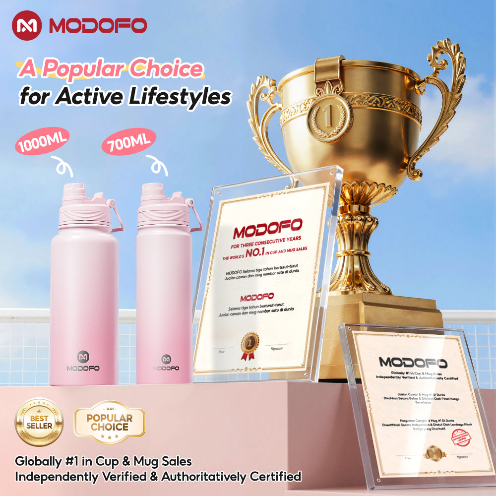 MODOFO 700ml Sports Bottle Insulated Tumbler with Straw Stainless