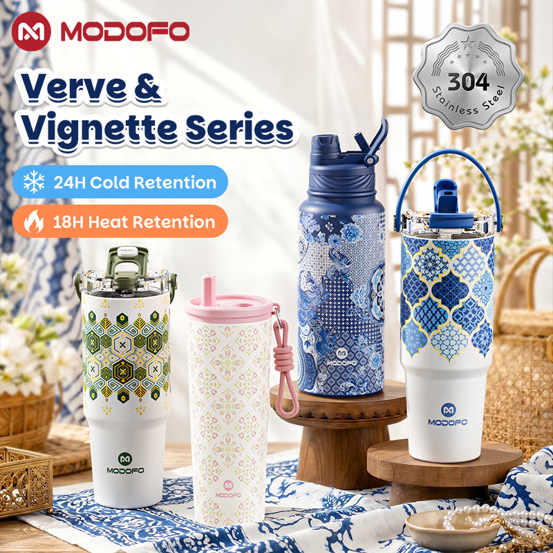 MODOFO 30oz Tumbler Tahan Sejuk Straw Batik Series botol air tahan sejuk Insulated Tumbler with Straw Thermos Bottle