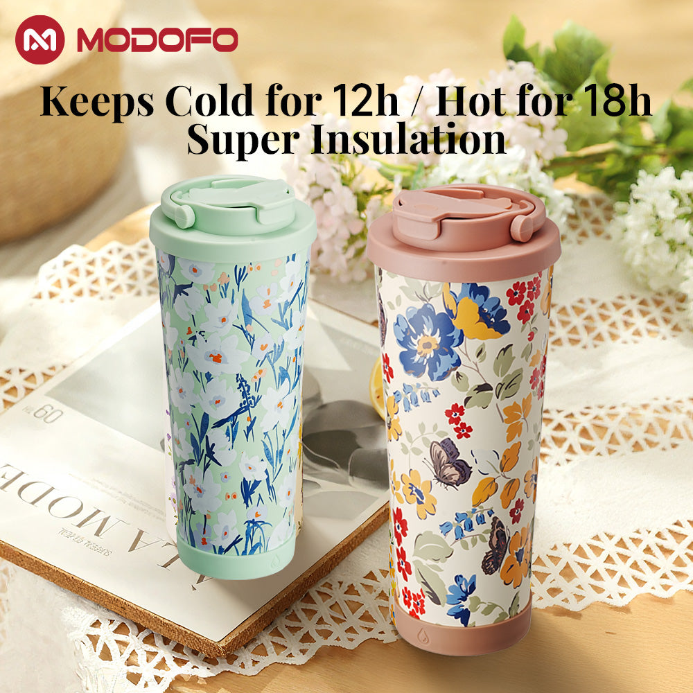 MODOFO Elegant Garden Series – Insulated and Cooled Printed Business Water Bottle 830ml