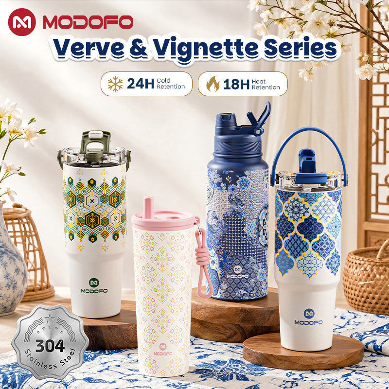MODOFO 30oz Tumbler Tahan Sejuk Straw Batik Series botol air tahan sejuk Insulated Tumbler with Straw Thermos Bottle
