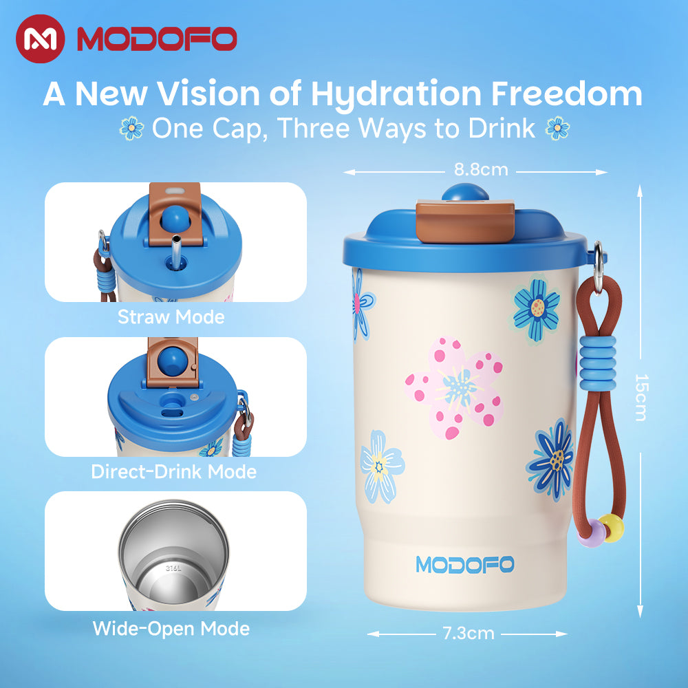 Pink Bunny Bouquet — MODOFO Coffee Cup 500ml Bloom Joy Series Thermos