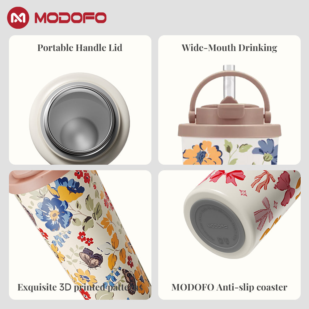 MODOFO Elegant Garden Series – Insulated and Cooled Printed Business Water Bottle 830ml