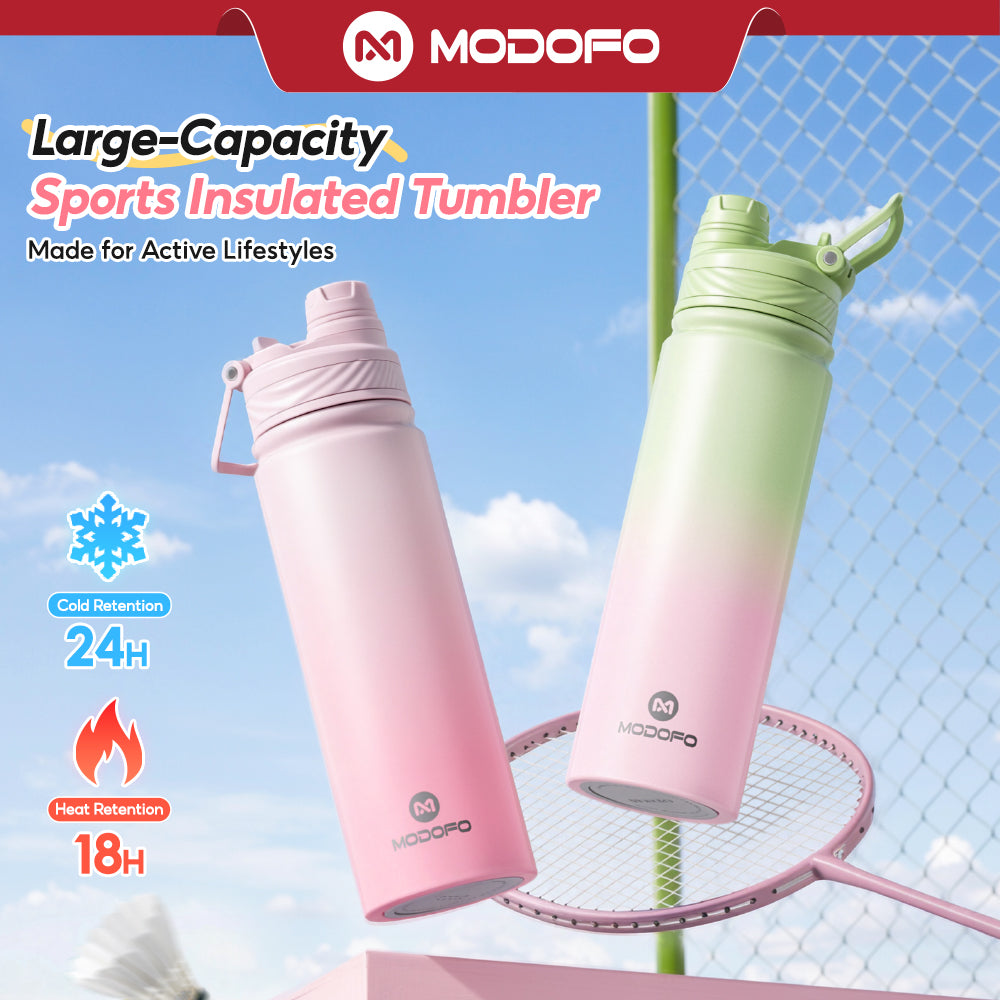 MODOFO 700ml Sports Bottle Insulated Tumbler with Straw Stainless