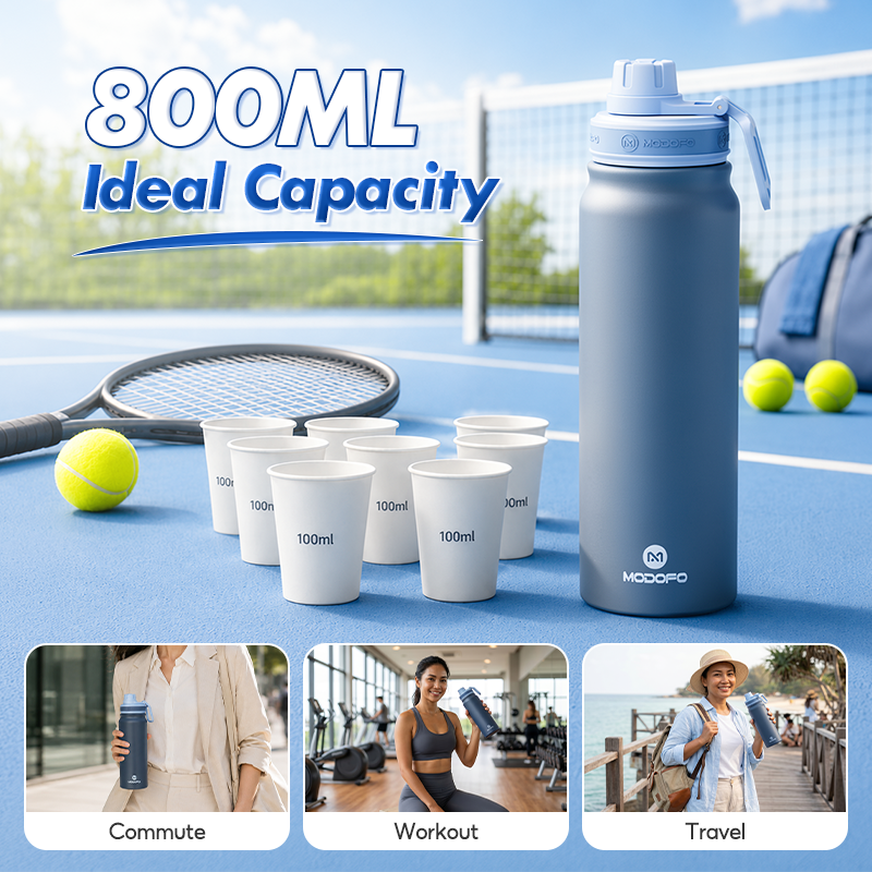 MODOFO Stainless Steel Vacuum Insulated Sports Water Bottle