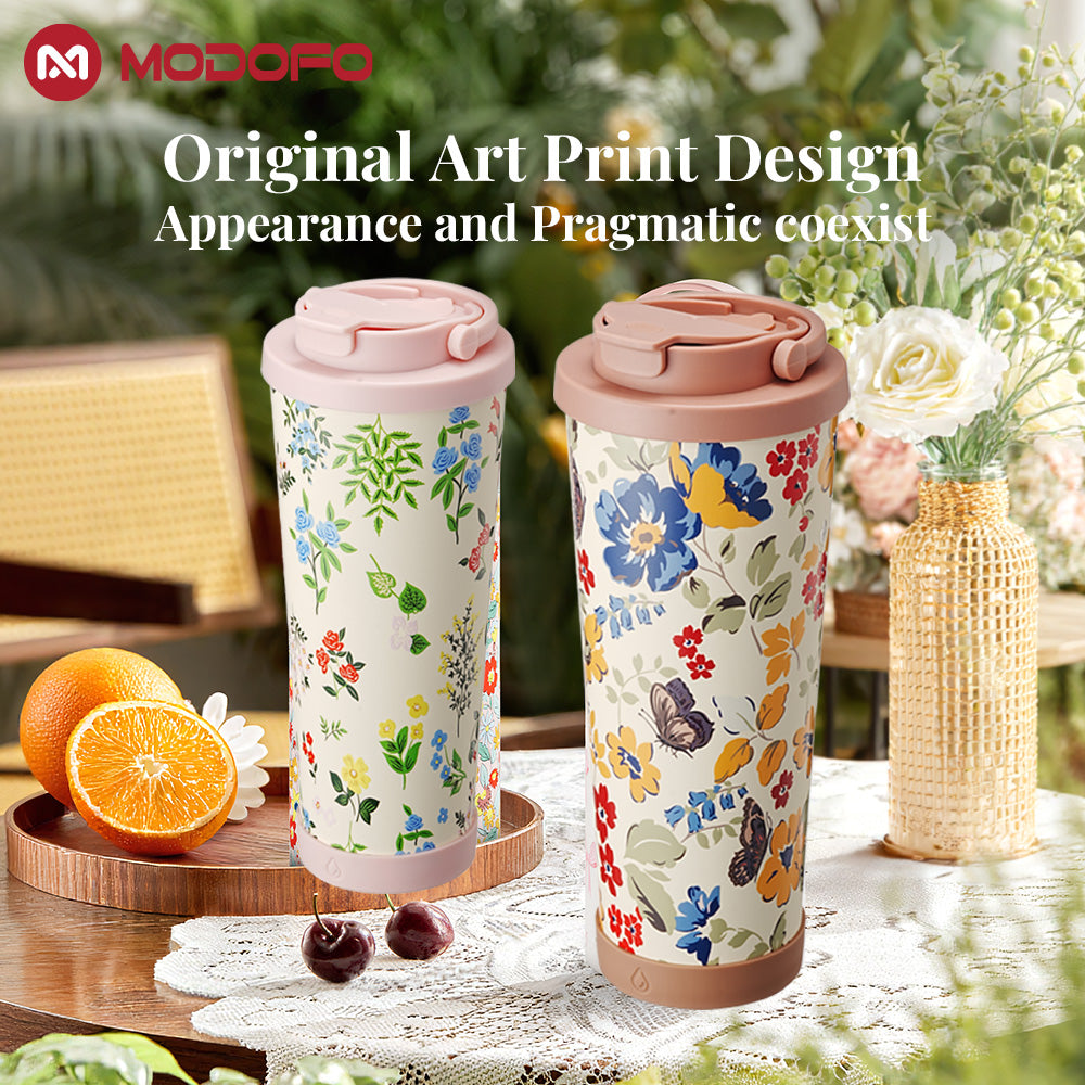 MODOFO Elegant Garden Series – Insulated and Cooled Printed Business Water Bottle 830ml
