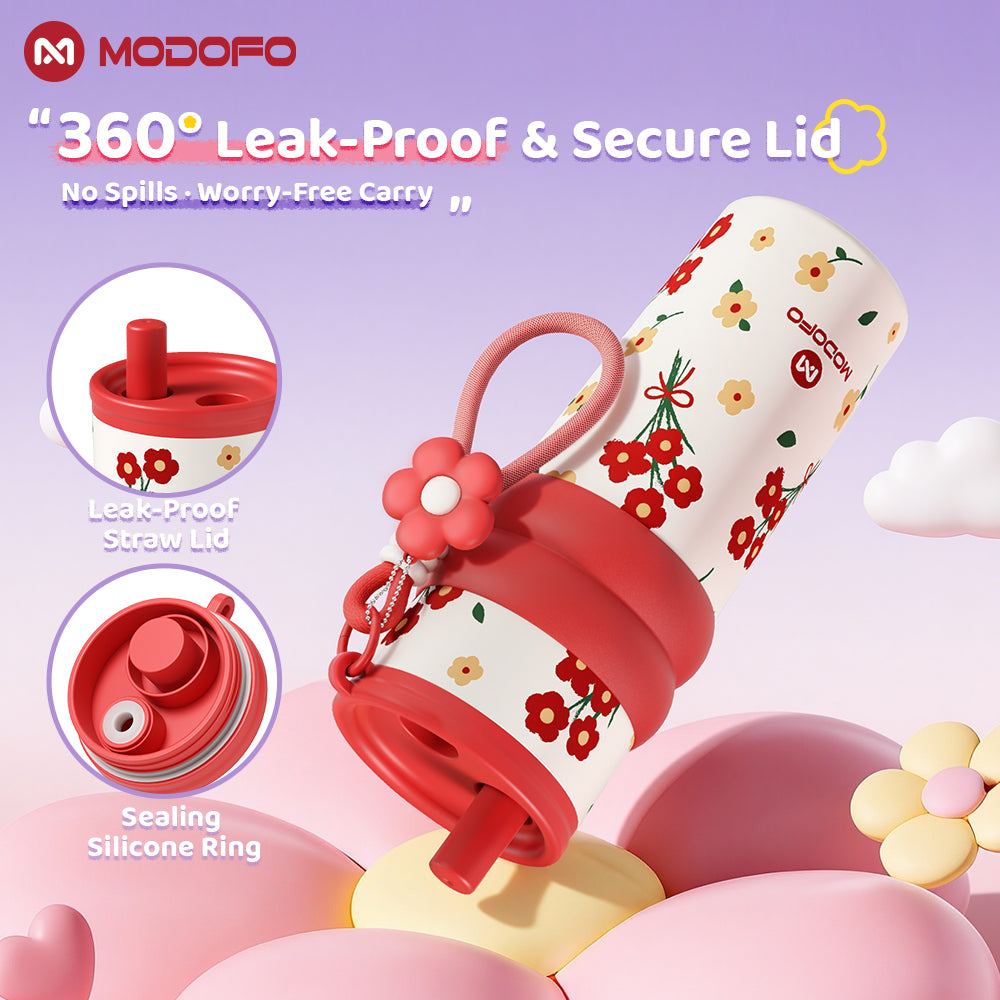 MODOFO 710ml Vacuum Insulated Tumbler with Tea Strainer | 316 Stainless Steel | Hot & Cold Thermal Bottle