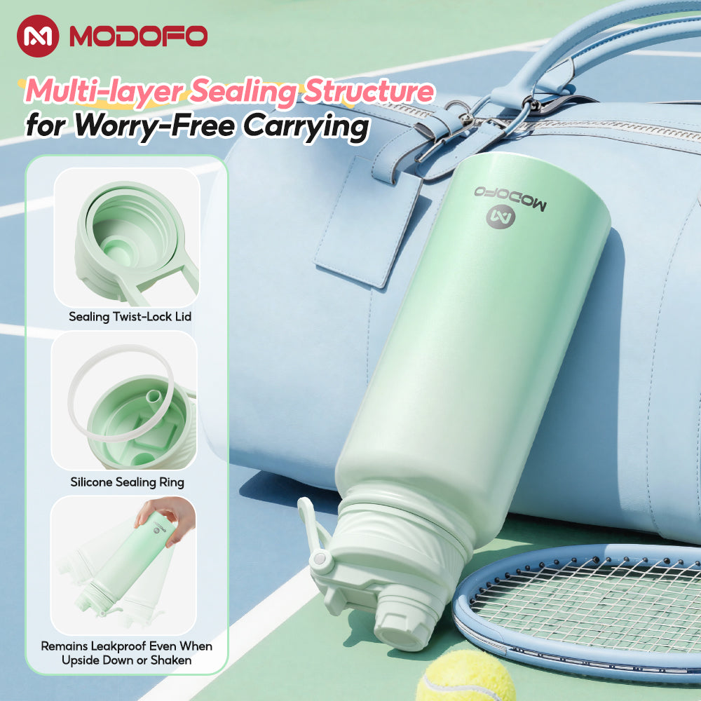 MODOFO 700ml Sports Bottle Insulated Tumbler with Straw Stainless