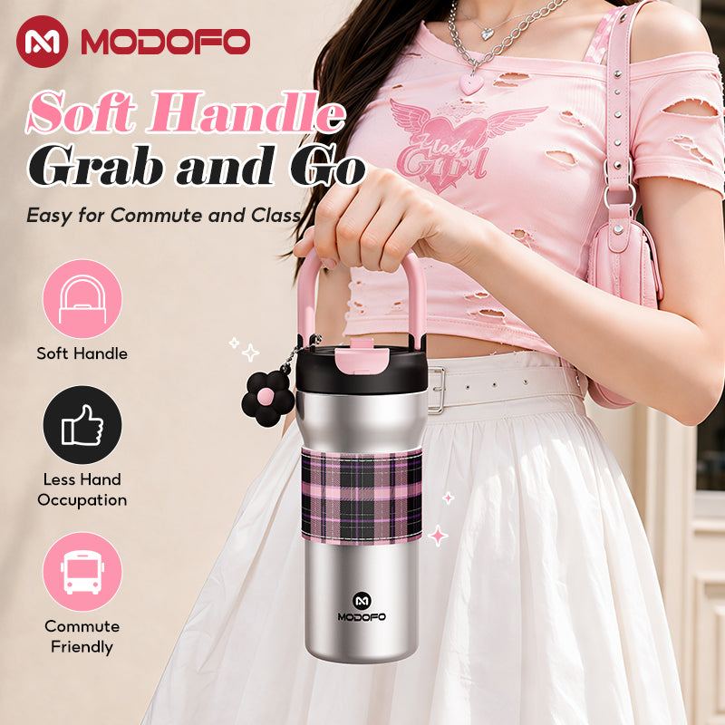 MODOFO Tumbler 24oz/710ml Tumbler Tahan Sejuk Straw 316 Stainless Steel Water Bottle