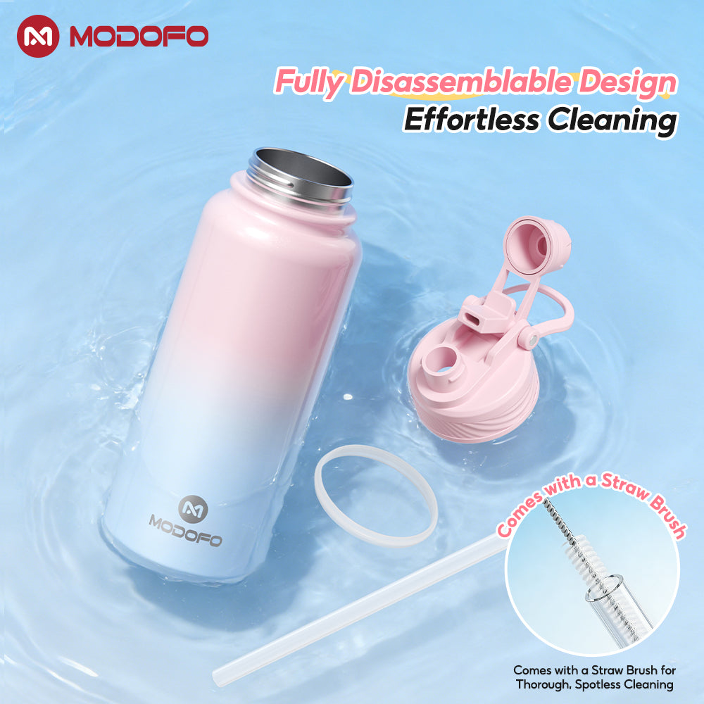 MODOFO 700ml Sports Bottle Insulated Tumbler with Straw Stainless