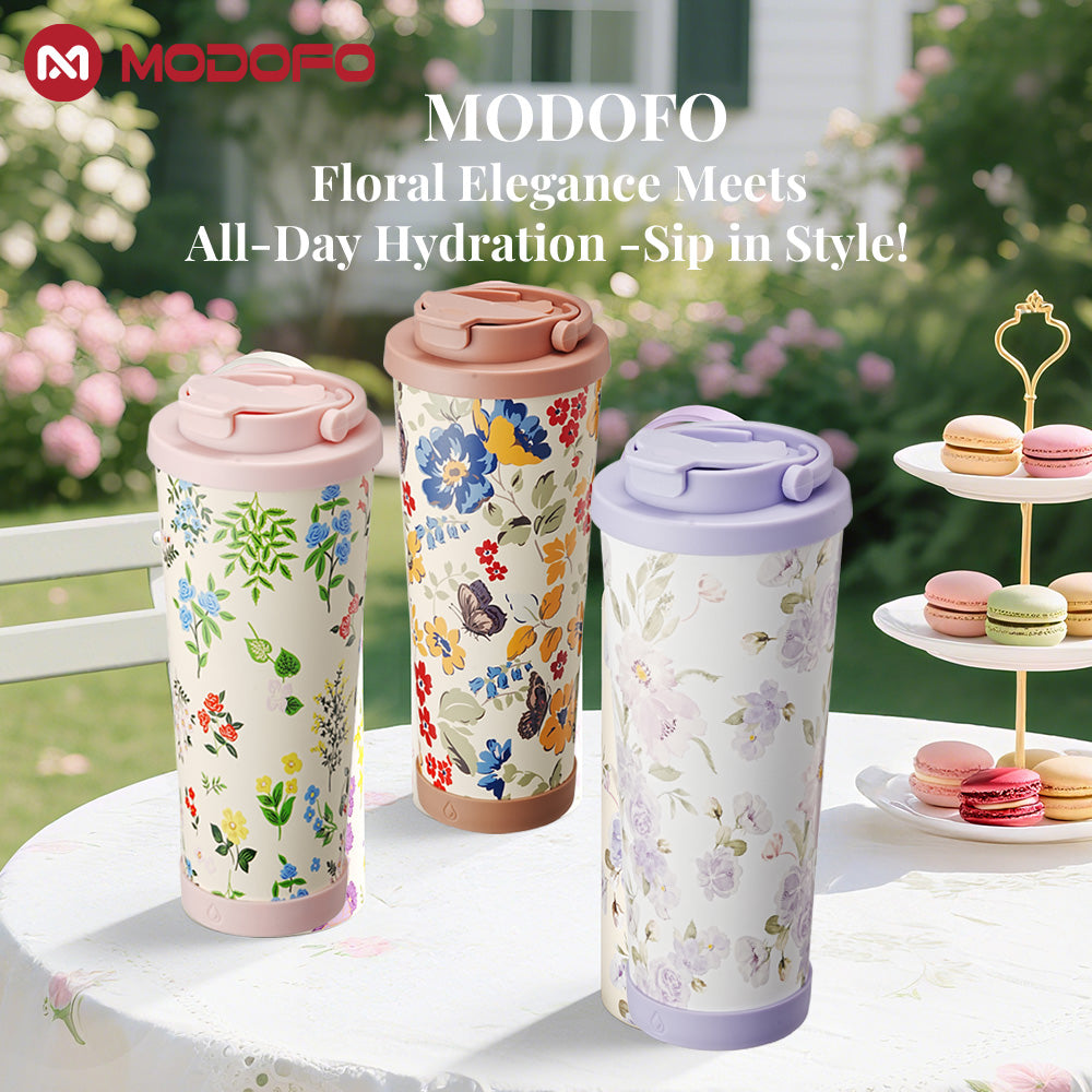MODOFO Elegant Garden Series – Insulated and Cooled Printed Business Water Bottle 830ml