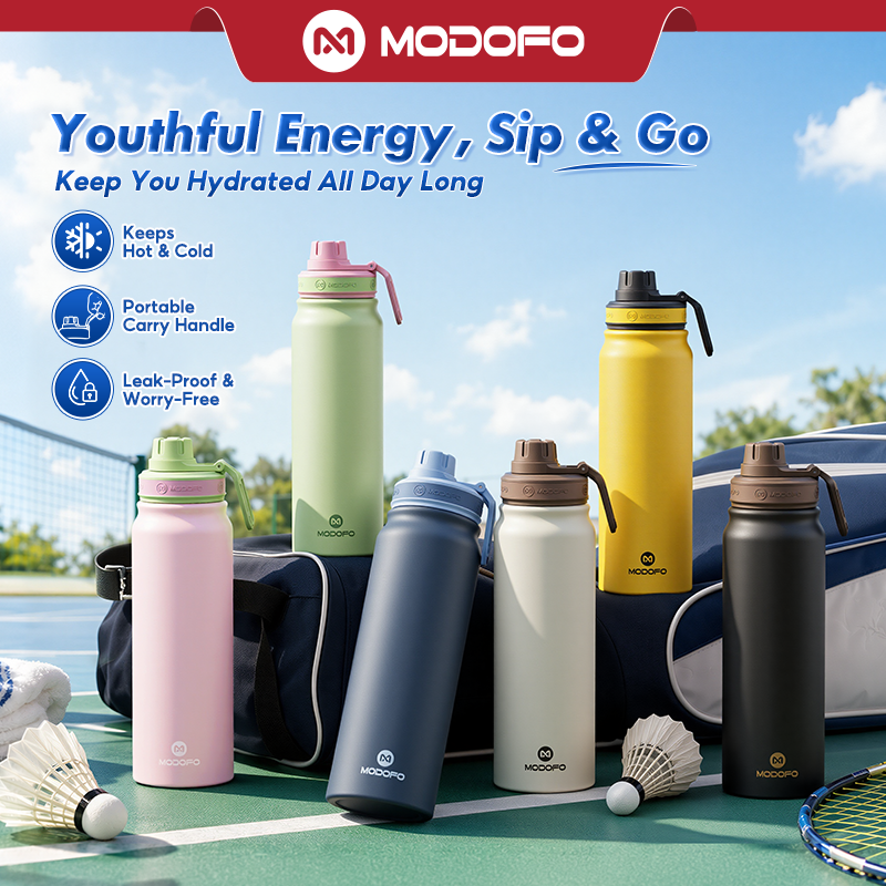 MODOFO Stainless Steel Vacuum Insulated Sports Water Bottle