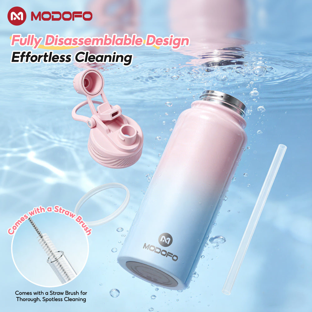 MODOFO 700ml Sports Bottle Insulated Tumbler with Straw Stainless
