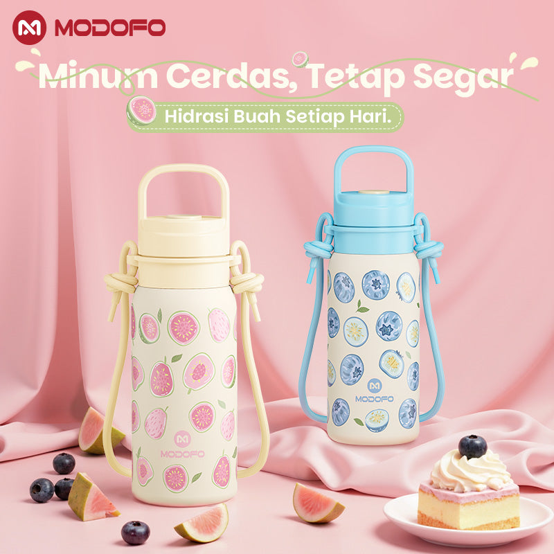 MODOFO 500 ml Insulated Tumbler with Strap – Carry Berry  | Compact Stainless Steel Bottle