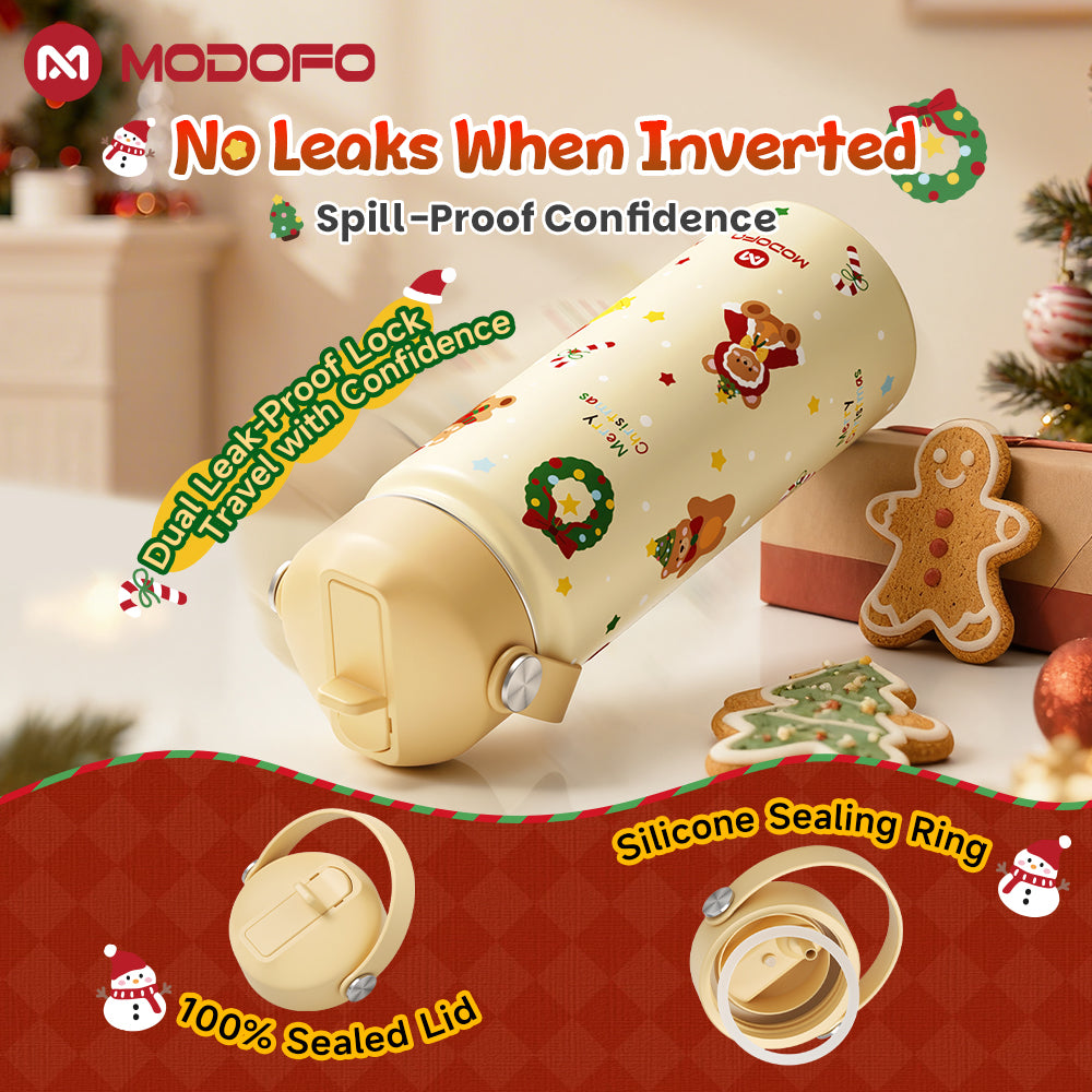 MODOFO Christmas Series Insulated Tumbler with Straw Kids Tumbler-Christmas limited