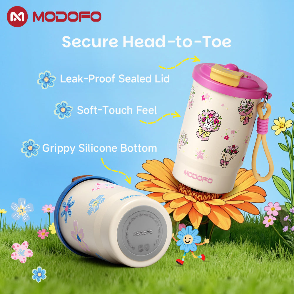 Pink Bunny Bouquet — MODOFO Coffee Cup 500ml Bloom Joy Series Thermos