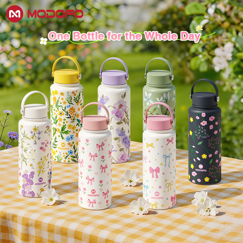 MODOFO 1000ml Insulated Tumbler with Straw – Everyday Thermal Bottle