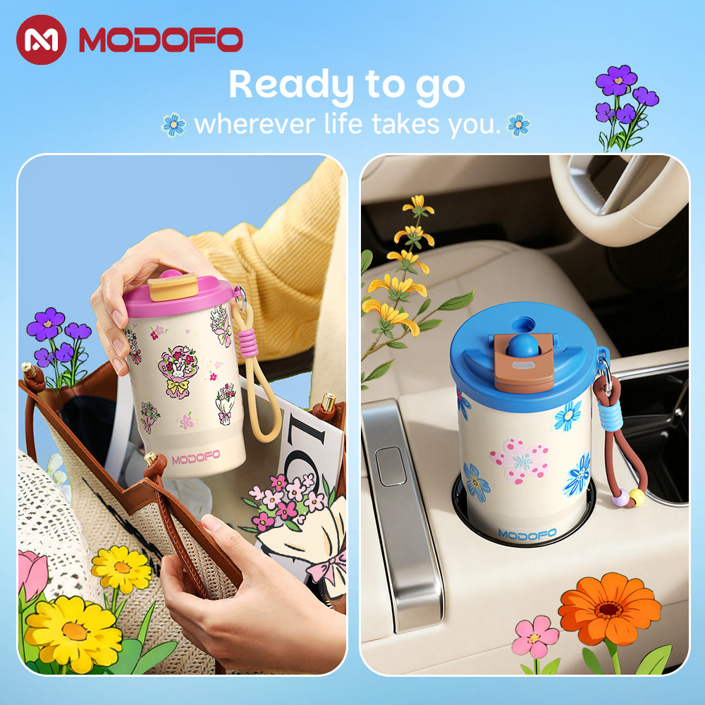 Pink Bunny Bouquet — MODOFO Coffee Cup 500ml Bloom Joy Series Thermos