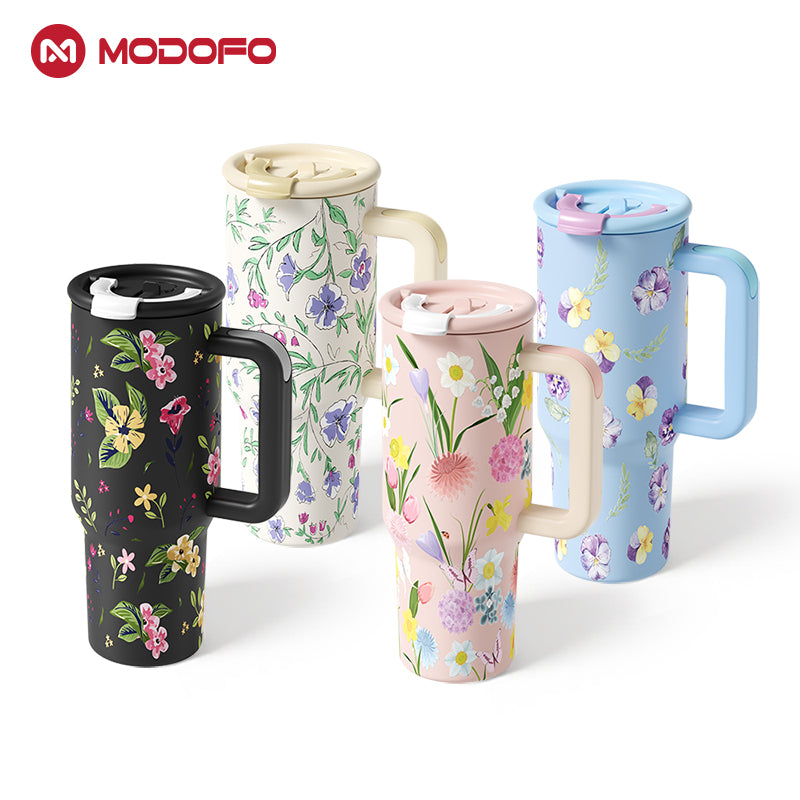 MODOFO 40oz Large Capacity Insulated Mug with Straw