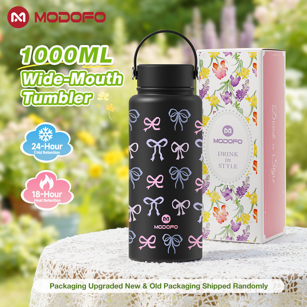 MODOFO 1000ml Insulated Tumbler with Straw – Everyday Thermal Bottle