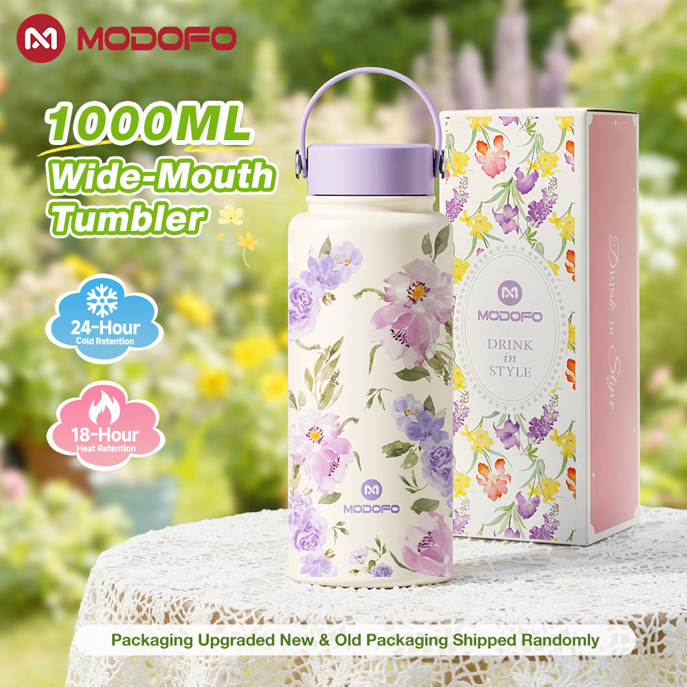 MODOFO 1000ml Insulated Tumbler with Straw – Everyday Thermal Bottle