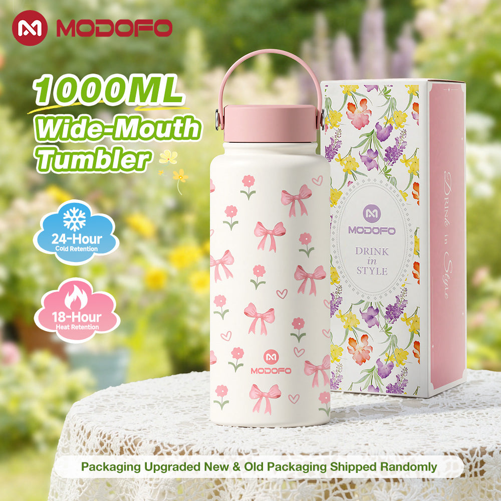 MODOFO 1000ml Insulated Tumbler with Straw – Everyday Thermal Bottle