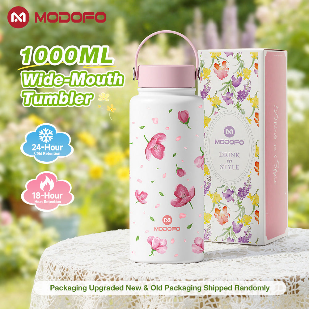 MODOFO 1000ml Insulated Tumbler with Straw – Everyday Thermal Bottle