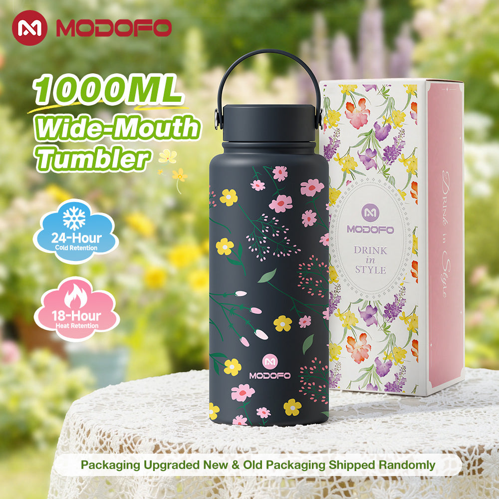 MODOFO 1000ml Insulated Tumbler with Straw – Everyday Thermal Bottle