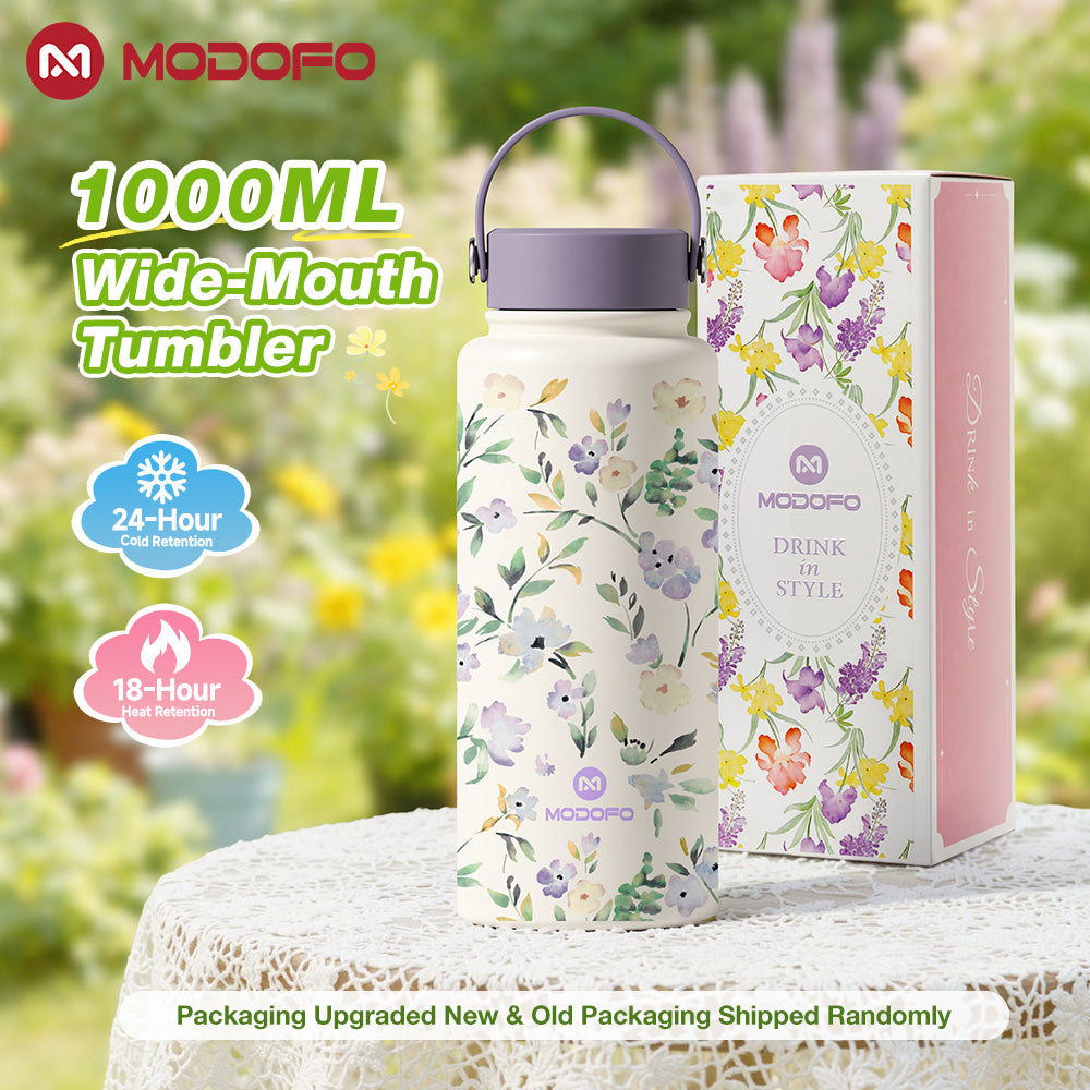MODOFO 1000ml Insulated Tumbler with Straw – Everyday Thermal Bottle