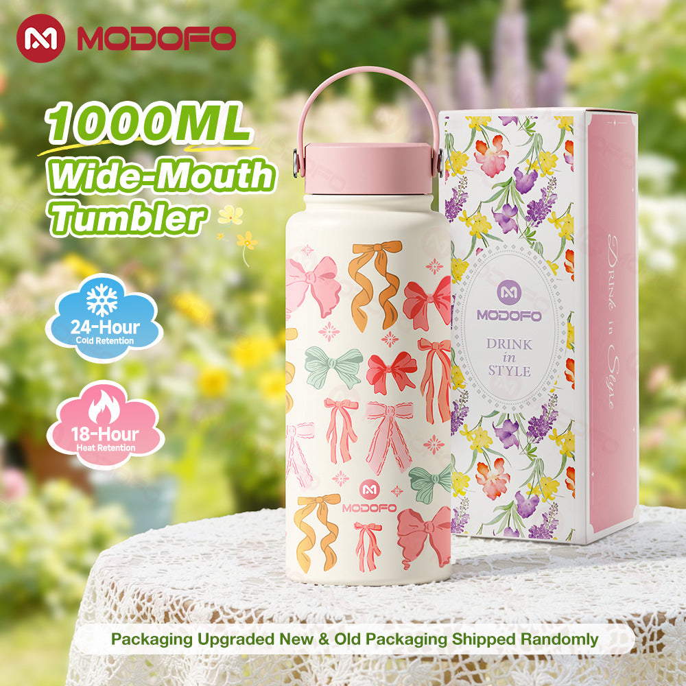 MODOFO 1000ml Insulated Tumbler with Straw – Everyday Thermal Bottle