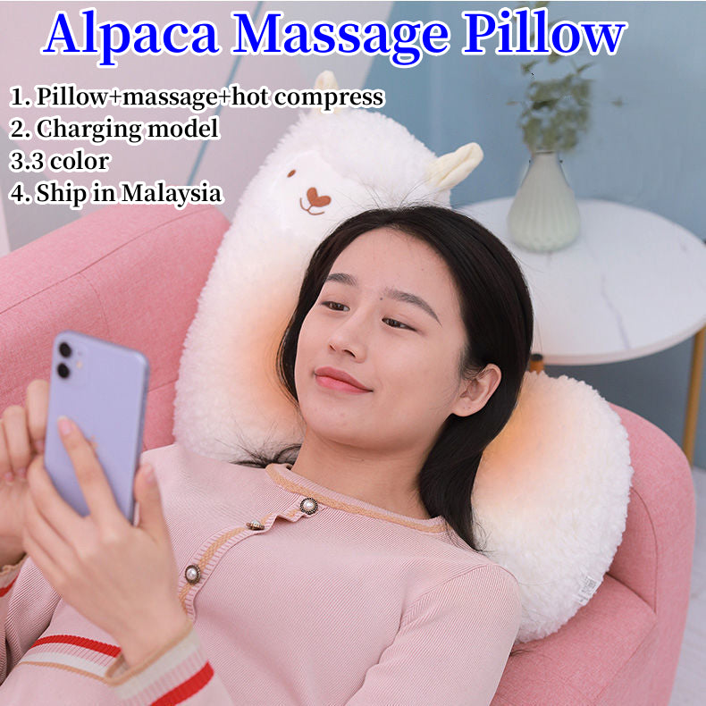 MODOFO Electric Alpaca Massage Pillow Neck Back Shoulder Massager