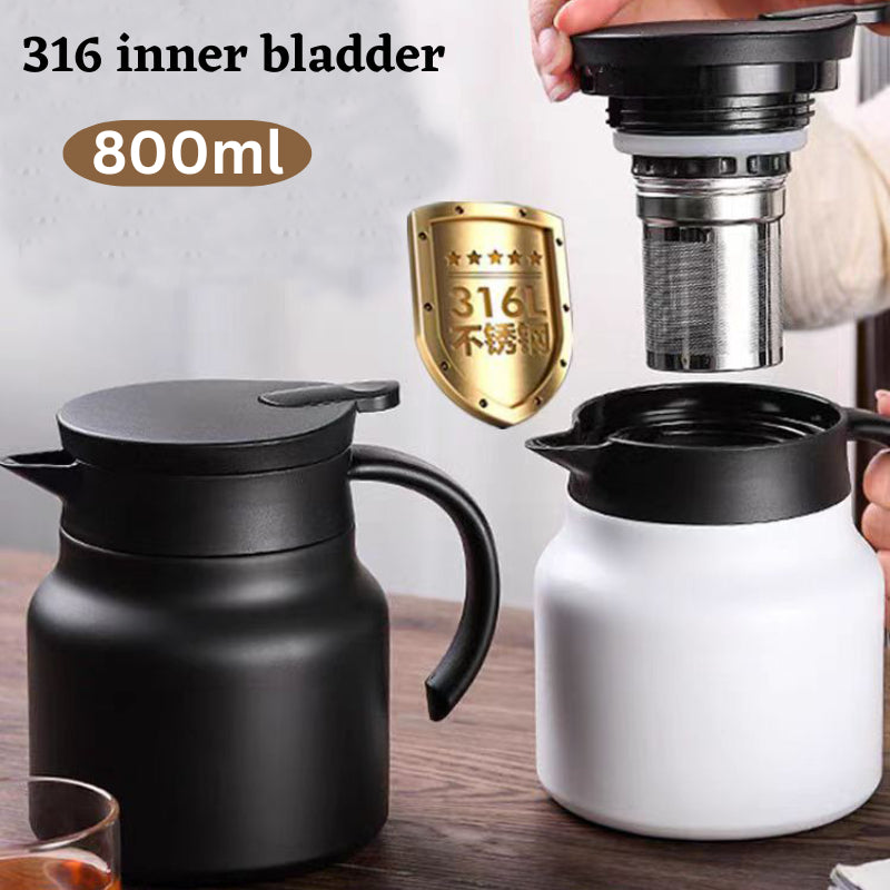 MODOFO Thermal Insulation Portable Stainless-Steel Teapot With Filter