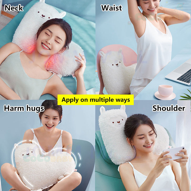 MODOFO Electric Alpaca Massage Pillow Neck Back Shoulder Massager