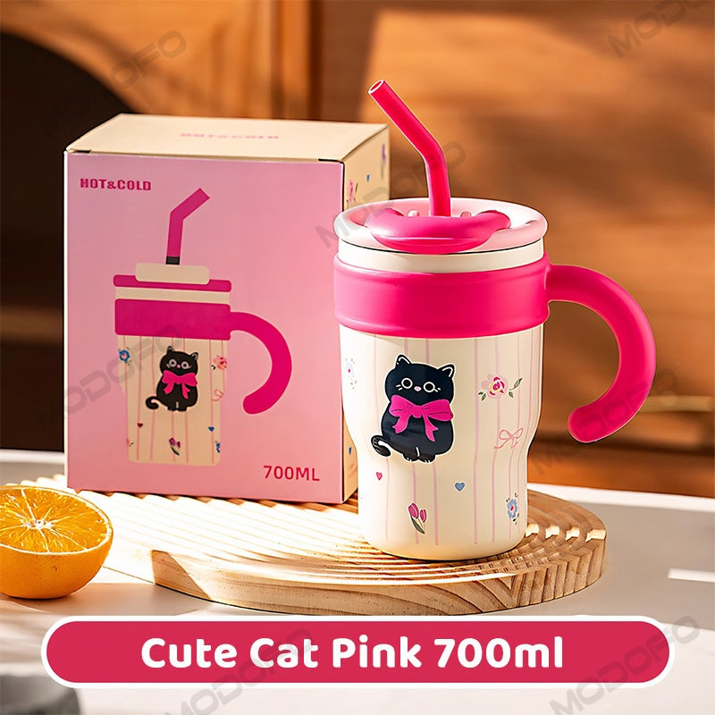 MODOFO 1200ML 316 Stainless Steel Ice Cup with Straw Portable Card Travel Cup