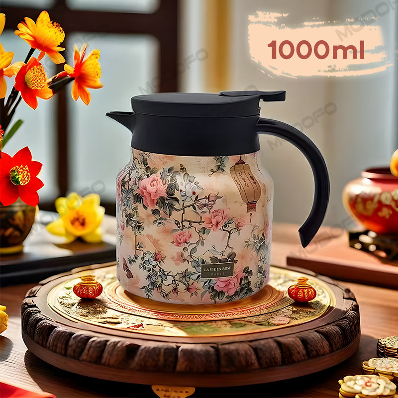 MODOFO 316 Stainless Steel Thermos Teapot | 1 L Thermal Coffee Pot for Hot and Cold Drinks